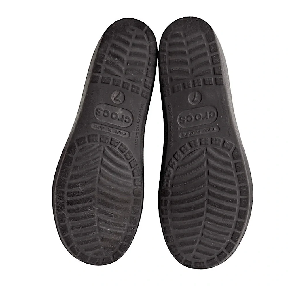 Crocs Casual Slip on Ballet Flats Black Size 7